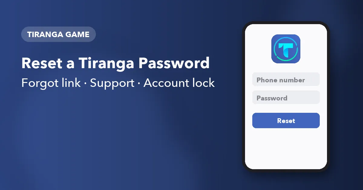 Banner for the guide to resetting a forgotten Tiranga Game password